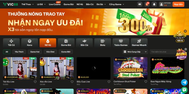 VIC88 - Nhà Cái Trực Tuyến Số 1 Về Bảo Mật & Uy Tín 3 Tìm hiểu sảnh game nổ hũ tại nhà cái VIC88